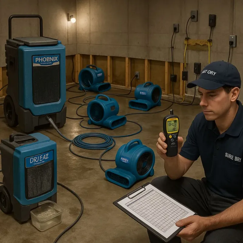 Structural Drying and Dehumidification process in Trujillo Alto, PR